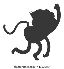 simple flat design monkey cartoon icon vector illustration silhouette