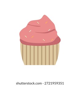 Simple flat design Muffin. Blueberry cupcake represents bakery. Scalable vector graphic.