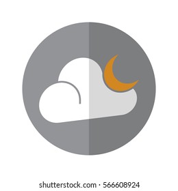 Simple Flat Design night icon with diagonal style. Diagonic