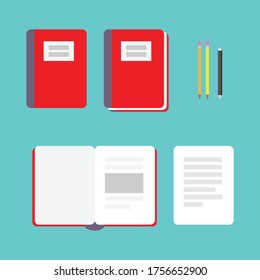 Simple flat design Notebook graphic vector set