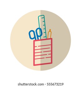 Simple Flat Design office stationery icon with diagonal style. Diagonic.