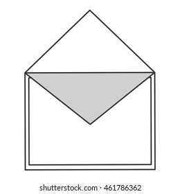simple flat design open envelope icon vector illustration