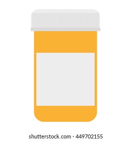 simple flat design orange medicine bottle icon vector illustration