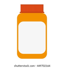 simple flat design orange medicine bottle icon vector illustration
