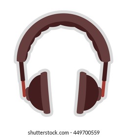 simple flat design padded headphones icon vector illustration