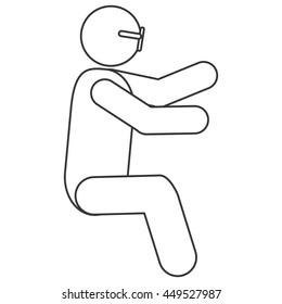 simple flat design person sitting down pictogram icon vector illustration