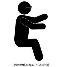 simple flat design person sitting down pictogram icon vector illustration