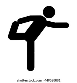 simple flat design person stretching pictogram icon vector illustration