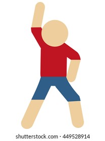 simple flat design person stretching pictogram icon vector illustration