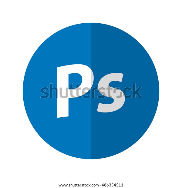 Simple Flat Design Photoshop Icon Diagonal Stock Vector Royalty Free 486354511