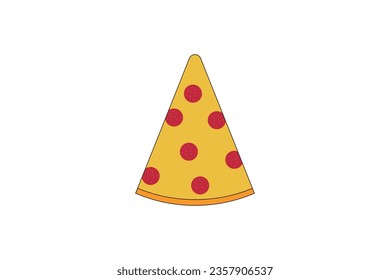 Simple flat design of a pizza slice.