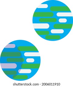 Einfache Flat Design Planet-Erdstile