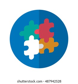 Simple Flat Design Puzzle icon with diagonal style.