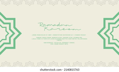 Simple flat design ramadan kareem background