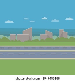 Diseño plano simple carretera carretera de fondo escena gráfica vectorial