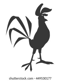 simple flat design rooster cartoon icon vector illustration