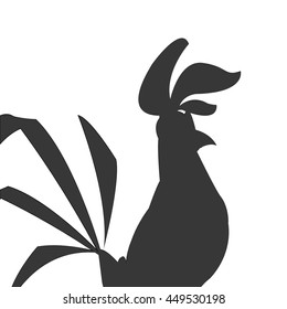 simple flat design rooster cartoon icon vector illustration
