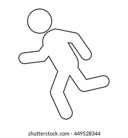 simple flat design running person pictogram icon vector illustration