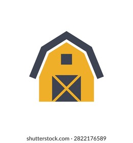A simple flat design of a rustic agricultural building. Ideal for farm-related business advertising.