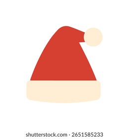 Simple Flat Design Santa Hat for Christmas Holiday Season Icon