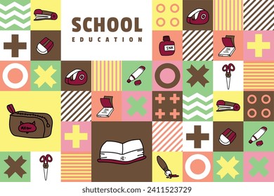 Simple flat design school education background vector