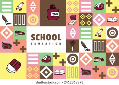 Simple flat design school education background creative