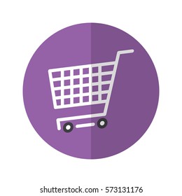 Simple Flat Design shopping cart icon with diagonal style. Diagonic
