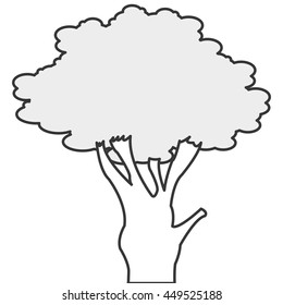 simple flat design single tree icon vector illustration