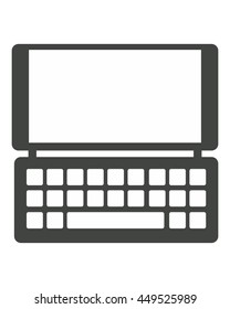 simple flat design slide cellphone with buttons icon vector illustration