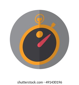 Simple Flat Design stopwatch icon with diagonal style.