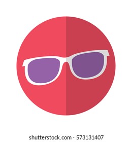 Simple Flat Design sunglasses icon with diagonal style. Diagonic
