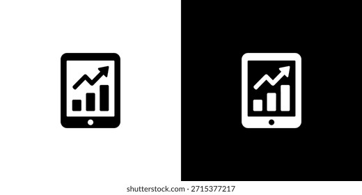 Einfaches flaches Design-Tablet mit Grafik-Element für Wachstumsdiagramme