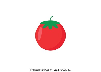 Simple flat design of a tomato. Vegetable vector.