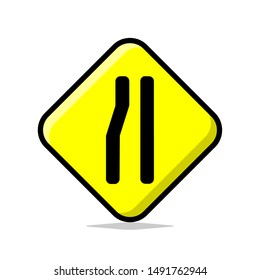 Simple Flat Design Traffic Sign Vector Icon Logo Illustration Image