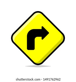 Simple Flat Design Traffic Sign Vector Icon Logo Illustration Image