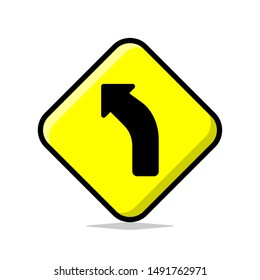 Simple Flat Design Traffic Sign Vector Icon Logo Illustration Image