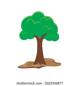 simple flat design tree illustration for children's book or other purposes