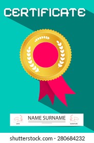 Simple Flat Design Vector Certificate Template - Layout