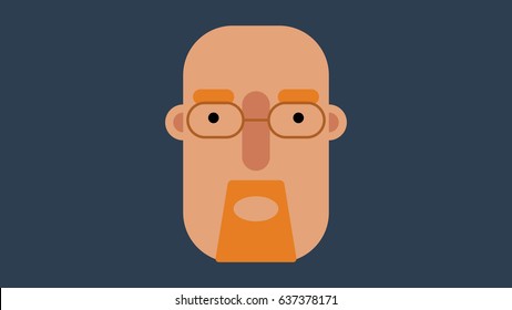 Simple flat design vector face of Walter White from ''Breaking Bad''