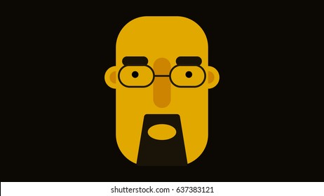Simple flat design vector face of Walter White from ''Breaking Bad''