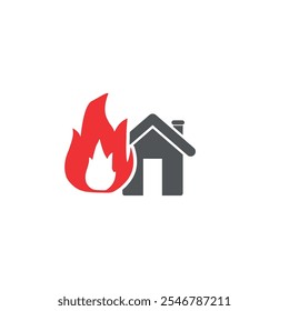Vetor de design plano simples do desastre da casa de fogo.