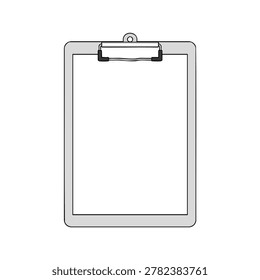 A simple flat design vector graphic of an empty clipboard isolated on a plain background for office and business documentation concepts