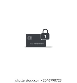 simple flat design vector locked card.