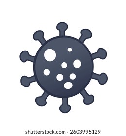 Simple flat design of virus and bacteria icon, representing harmful germs, microorganisms, and infection. Suitable for medical, health, and science illustration