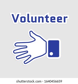Simple Flat Design Volunteer Hand