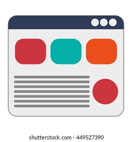 simple flat design webpage with diagram icon vector illustration