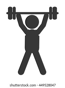 simple flat design weight lifting pictogram icon vector illustration