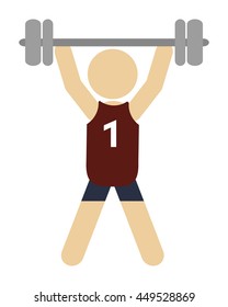 simple flat design weight lifting pictogram icon vector illustration