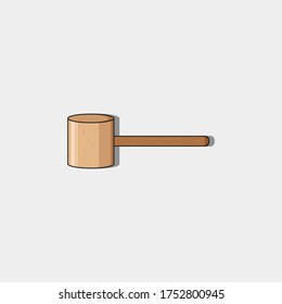 martillo de madera simple de diseño plano