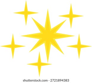 Design plano simples Estrela amarela com efeito de brilho Elemento celeste